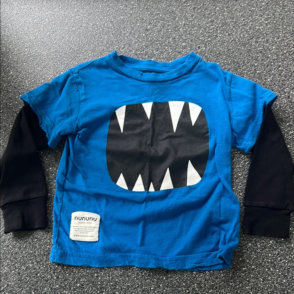 Nununu Long Sleeve Blue Monster Tee
